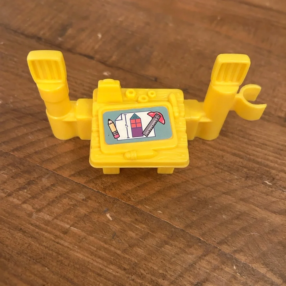 Fisher Price Little People Yellow Construction Desk Fence Piece as is
